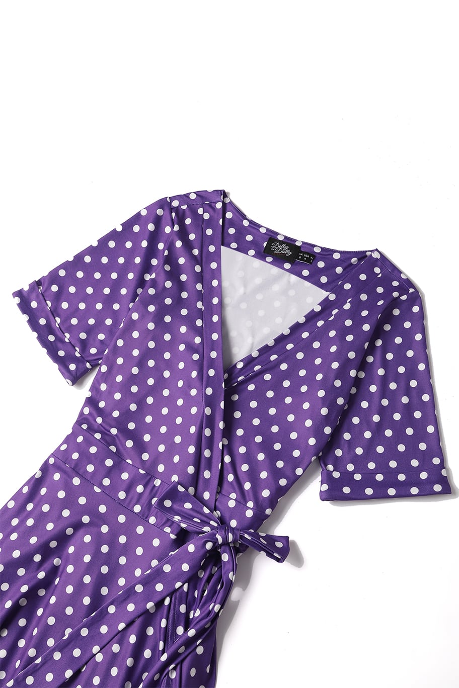 Purple Polka Dot Wrap Dress