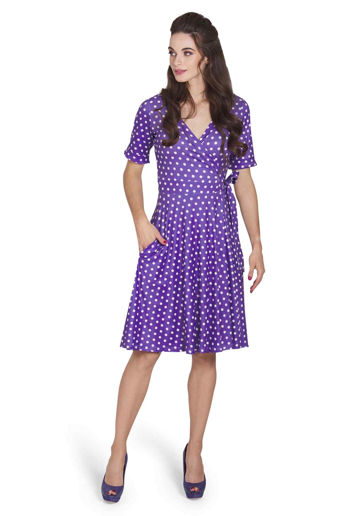 True violet polka dot dress hotsell
