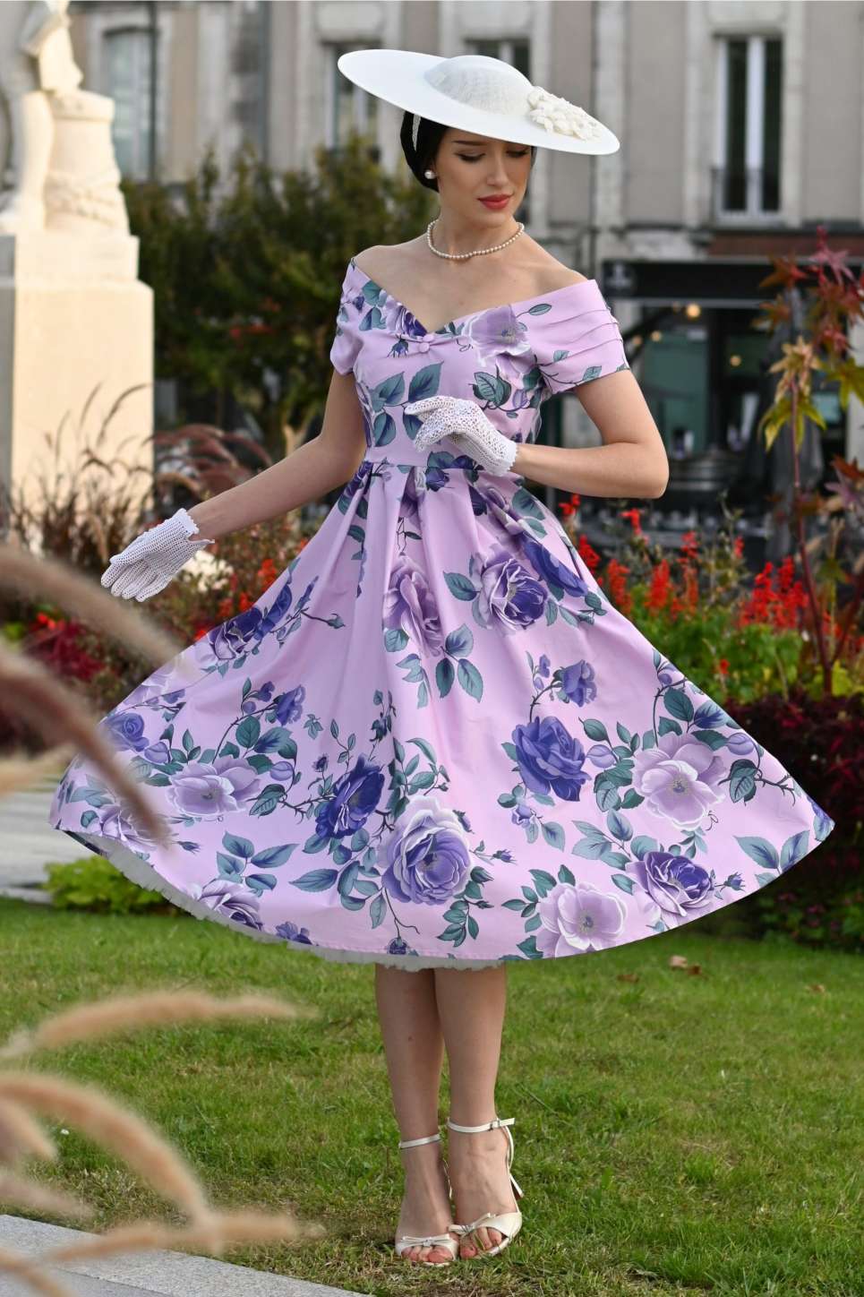 Lily Purple Rose Off Shoulder Midi Dress Lily Purple Rose Off Shoulder Midi Dress