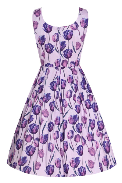 Back view of Purple Tulip Swing Dress