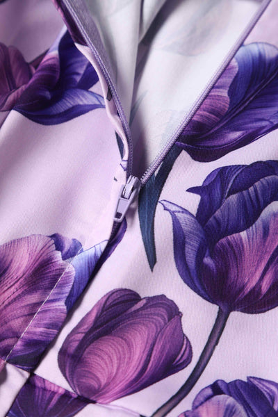 Close up view of Purple Tulip Swing Dress