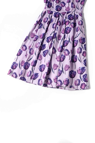 Close up view of Purple Tulip Swing Dress
