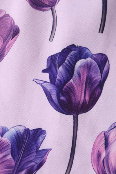 Close up view of Purple Tulip Swing Dress