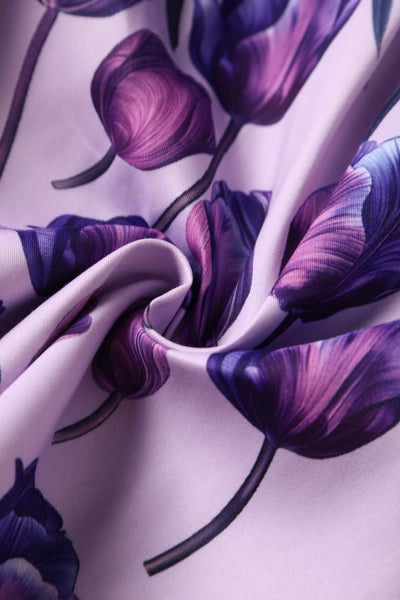 Close up view of Purple Tulip Swing Dress