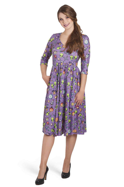 Model photo of Purple UFO & Alien Dress