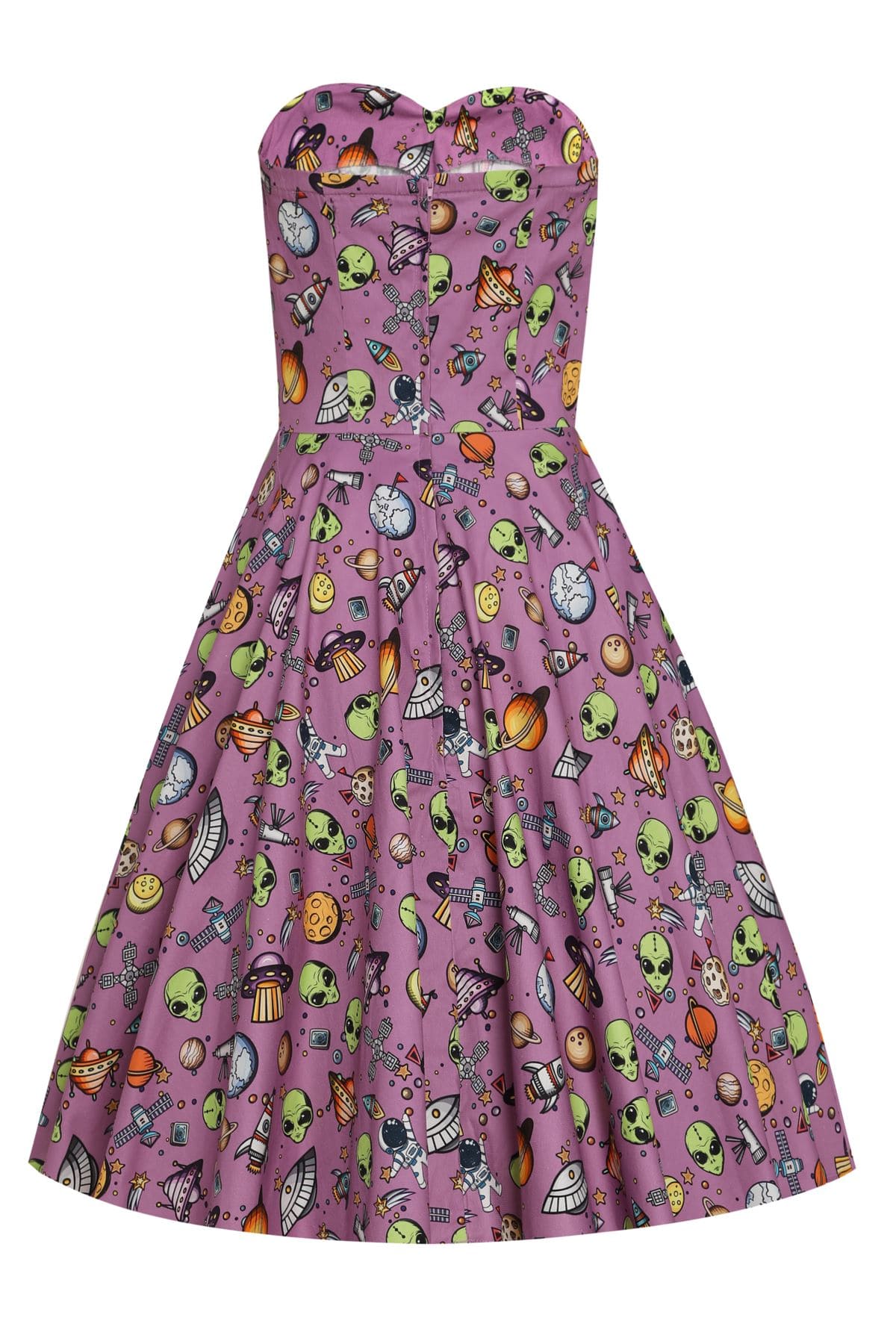 Purple UFOs Strapless Dress