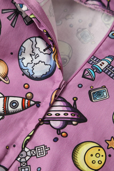 Purple UFOs Strapless Dress