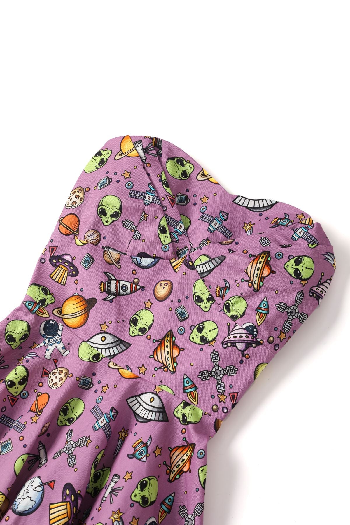 Purple UFOs Strapless Dress