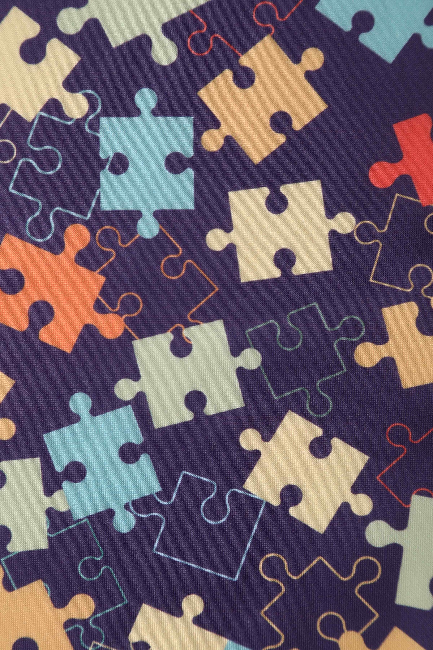 Close up view of Puzzle Print Swing Dress