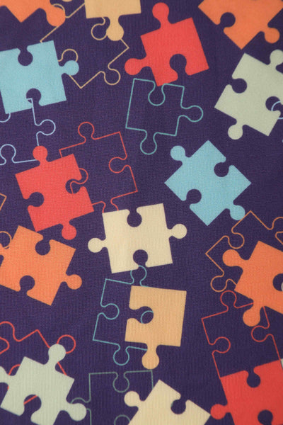 Close up view of Puzzle Print Swing Dress