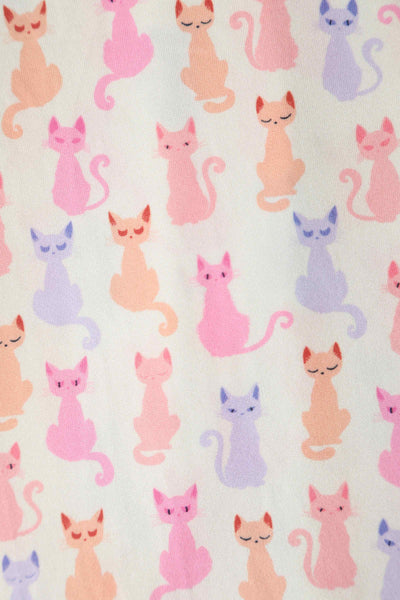 Close up View of Rainbow Cat White Wrap Dress