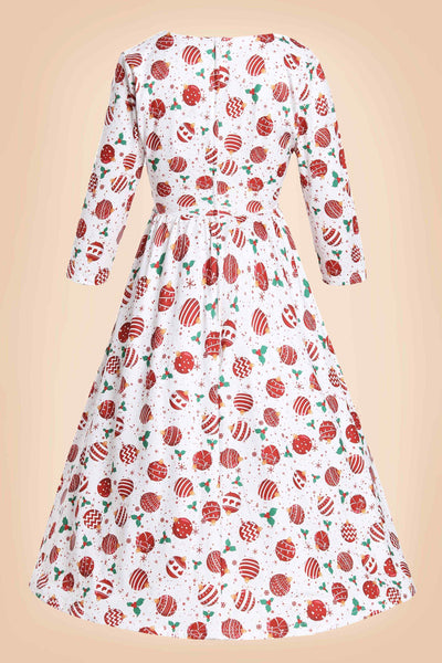 Back view of Red Bauble Long Sleeved Dress