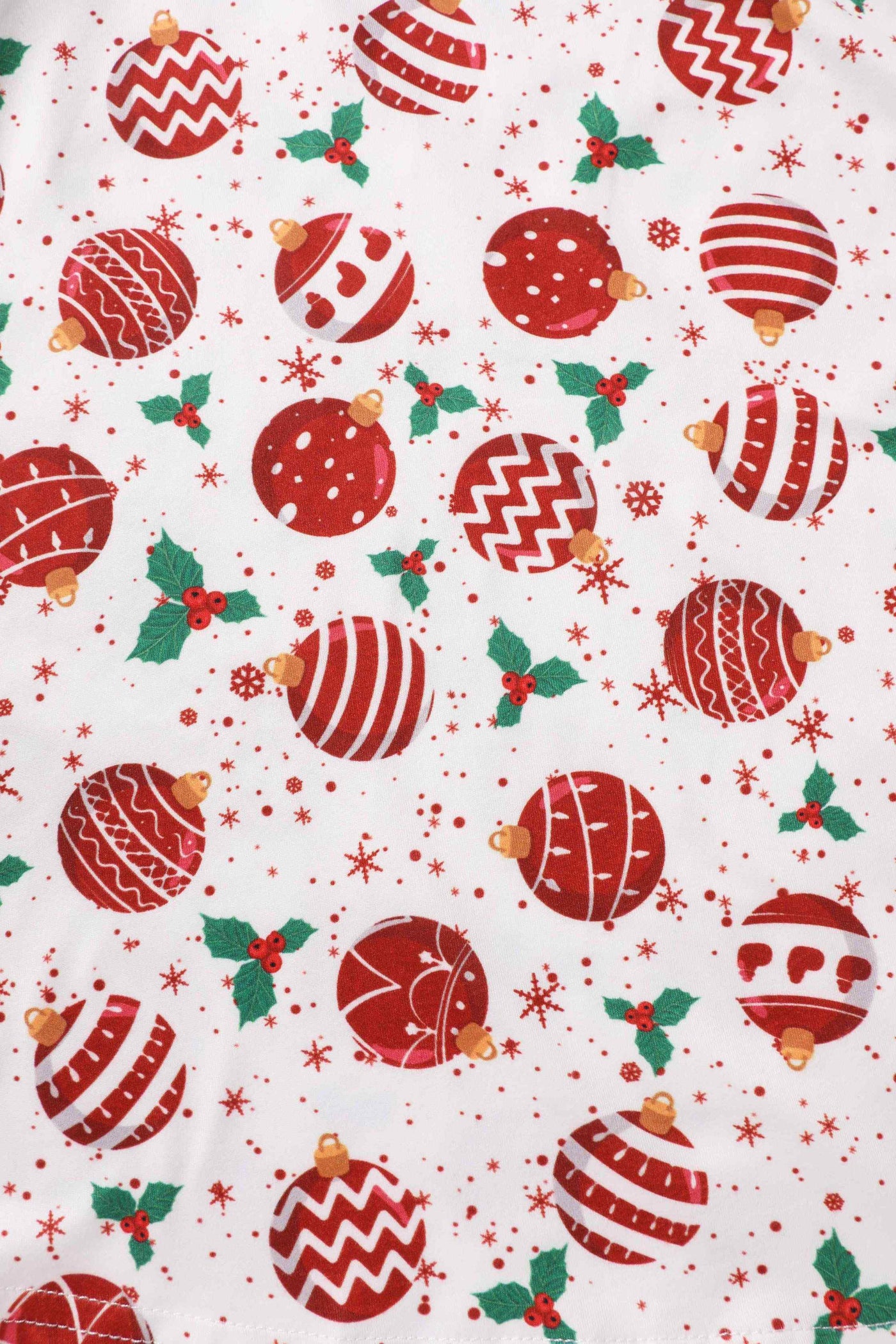 Close up view of Red Bauble Long Sleeved Dress