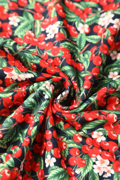 Close up view of Red Berry Tea Dress