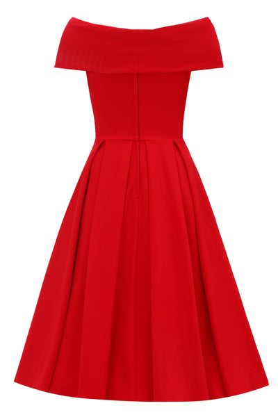 Back view of Red Off Shoulder Dress
