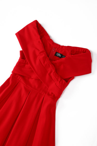 Beverly Red Off Shoulder Dress