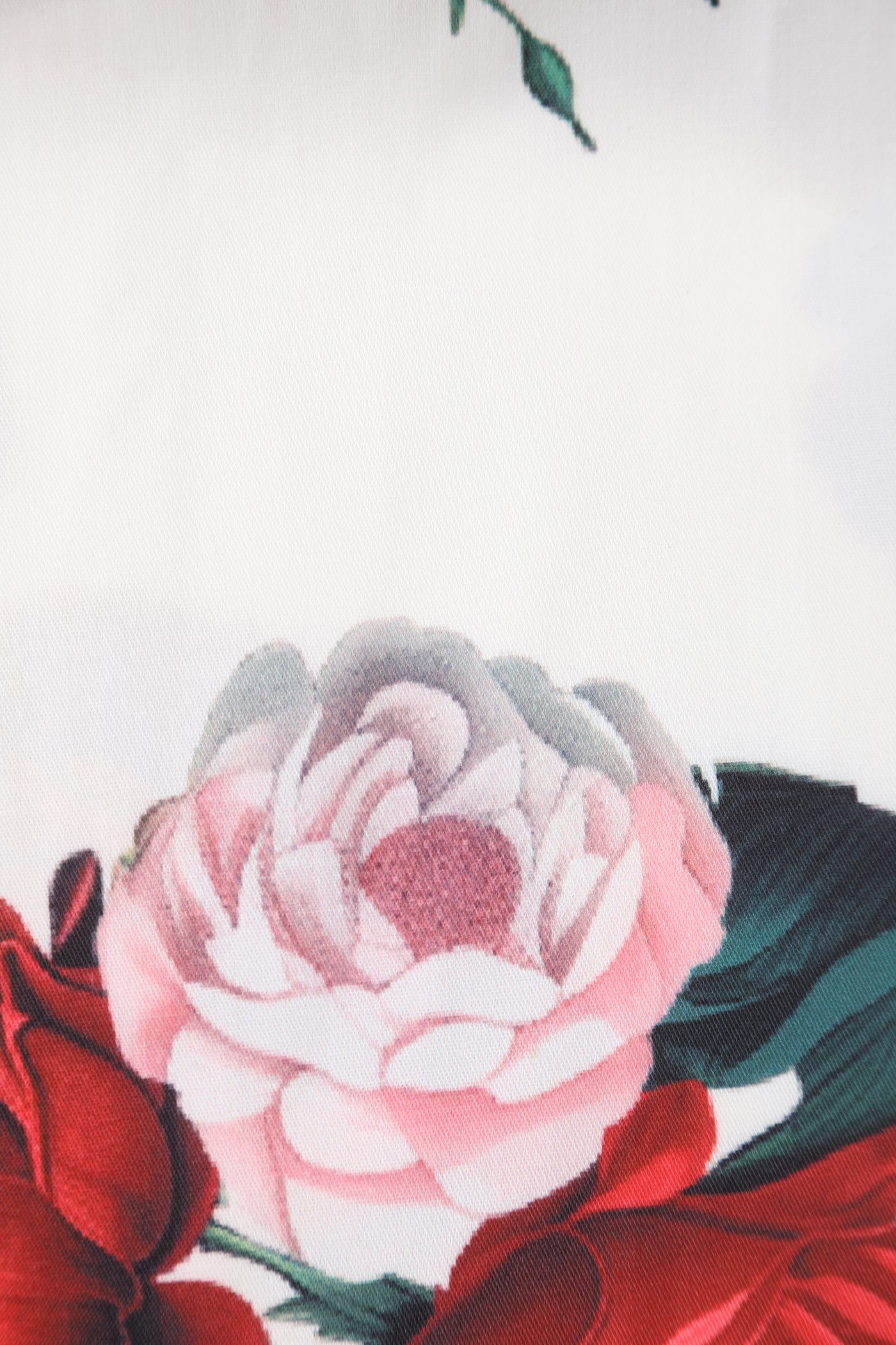 Red Peony in White Bolero Jacket