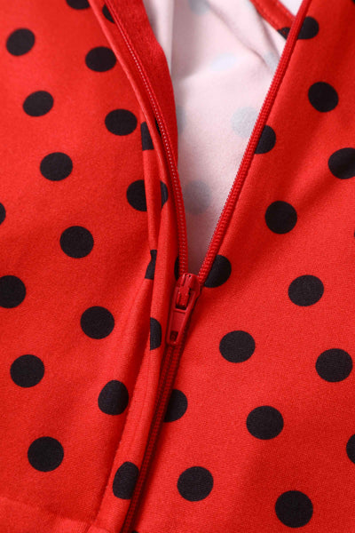 Red Polka Dot Long Sleeved Dress