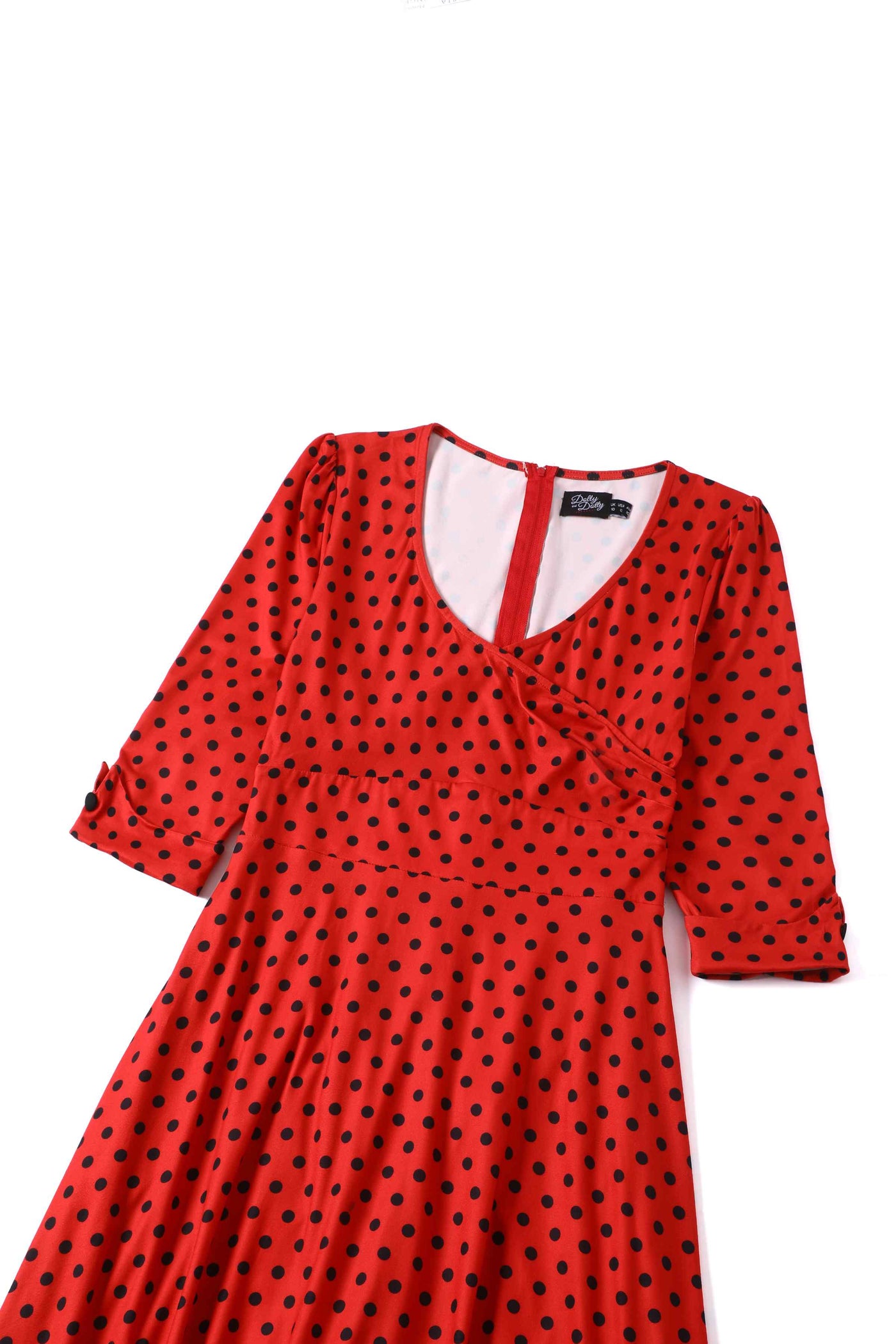 Red Polka Dot Long Sleeved Dress