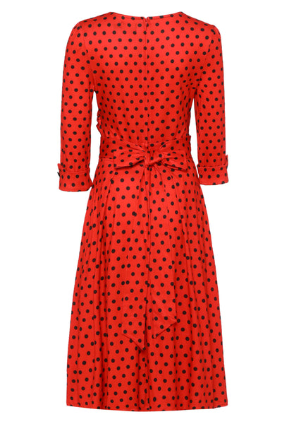 Red Polka Dot Long Sleeved Dress