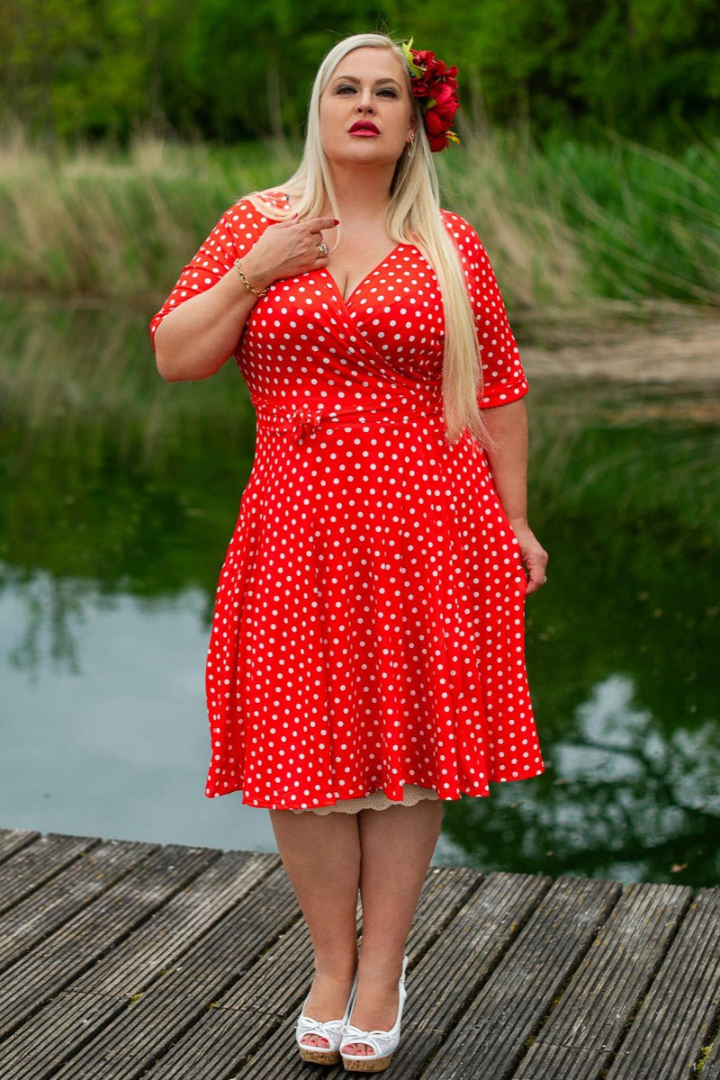 Matilda Red Polka Dot Wrap Dress Matilda Red Polka Dot Wrap Dress