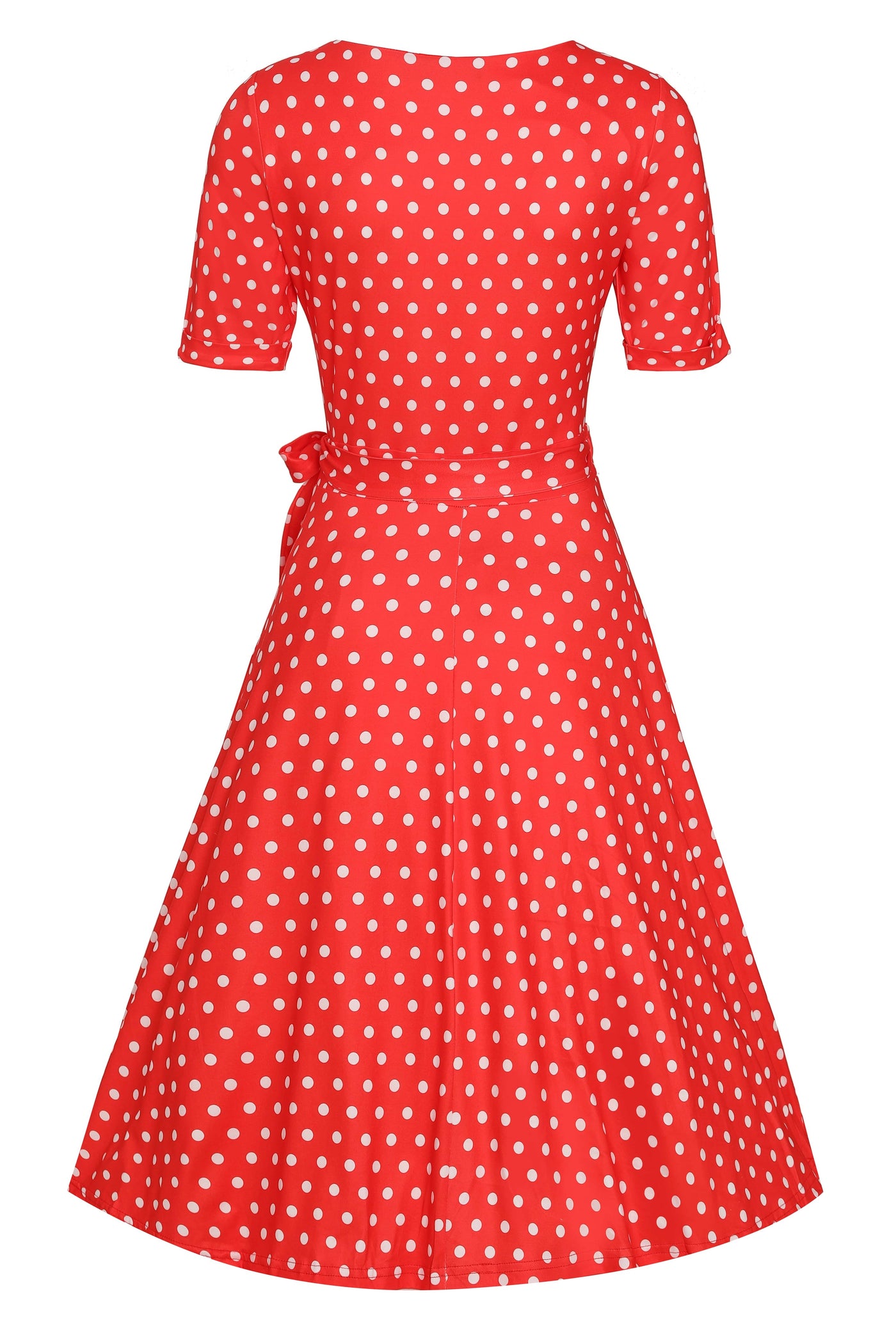 Red Polka Dot Wrap Dress