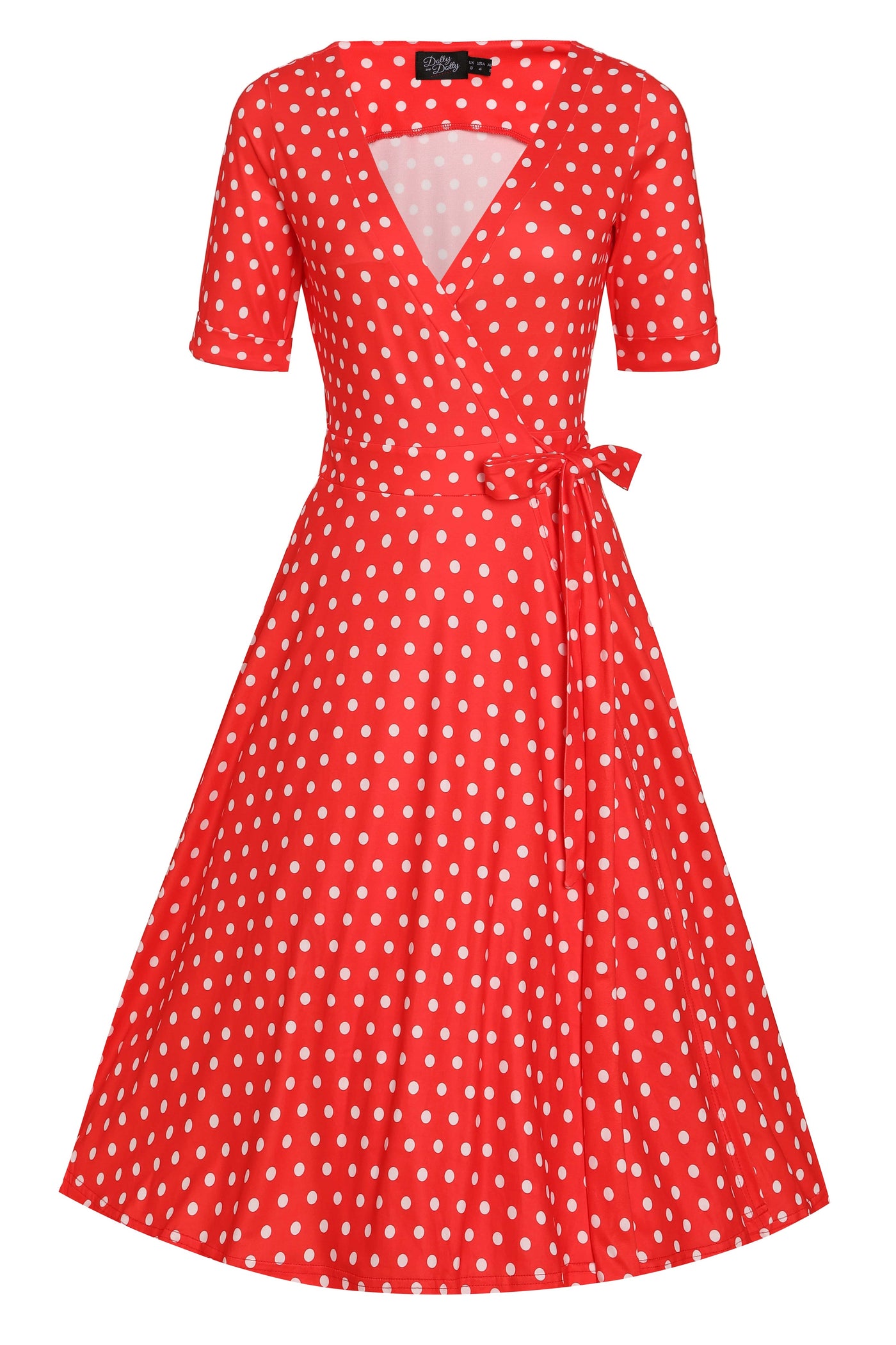 Red Polka Dot Wrap Dress