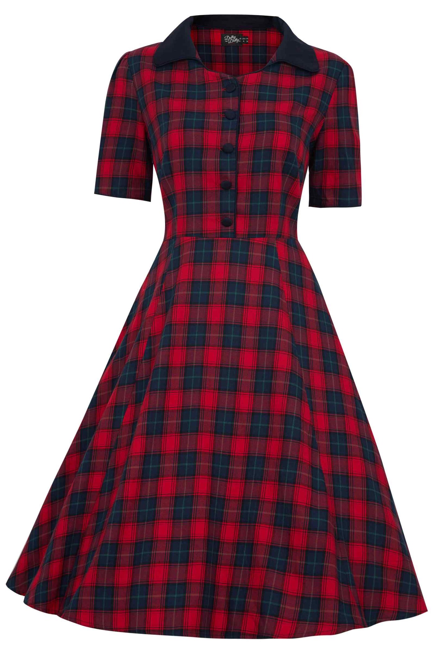 Red Tartan Shirt Swing Dress