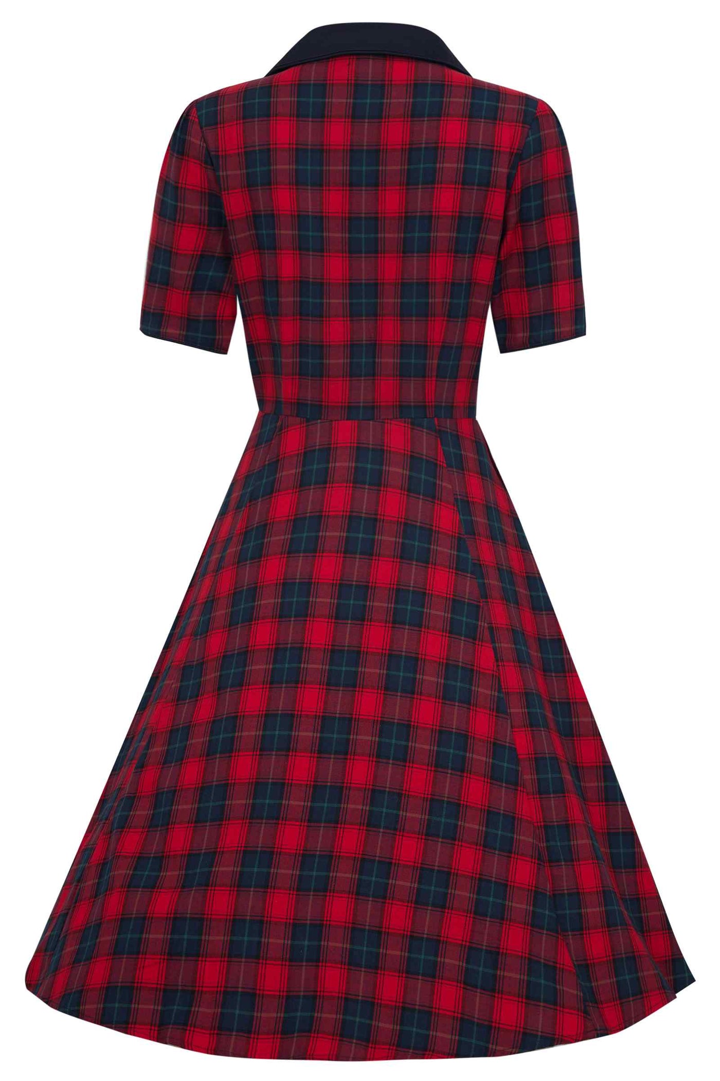 red tartan shirt dress Red Tartan Flutter Sleeve Midi Dress Red Tartan PRINT / L / H23207
