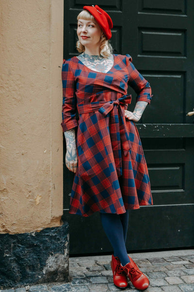 Red Tartan Swing Dress