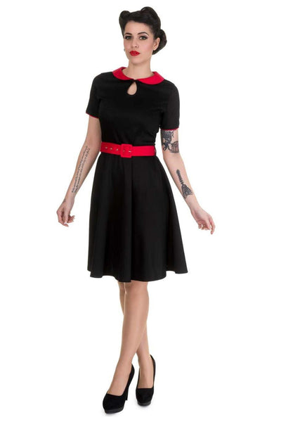 Retro 50's Style Swing Dress in Black-Red