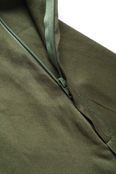 Close up view of Retro Army Green Shirt Dress