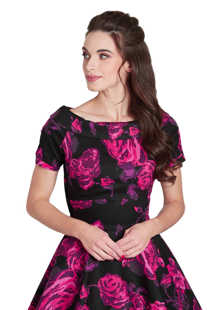 Black and fuchsia dress discount