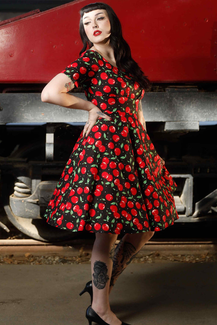 strapless open back dress Melissa Women's Strapless Cherry 50's Dress by Dolly and Dotty main image 0