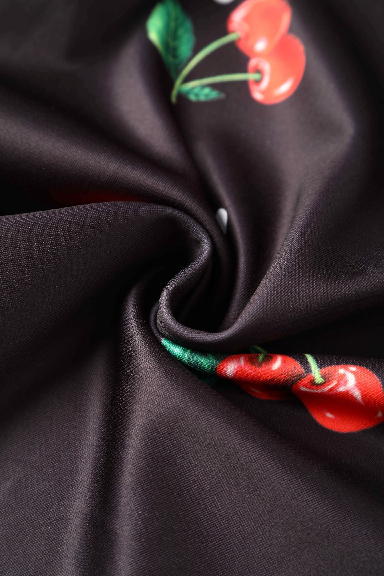 Close up view of Retro Cherry Midi Dress