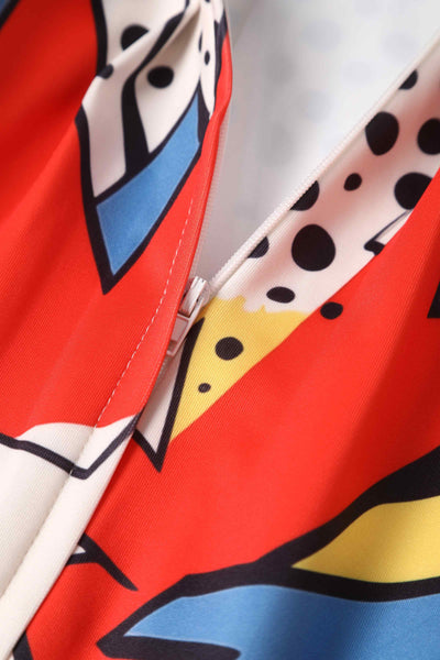 Close up up view of Pop Art Explosion Swing Dress