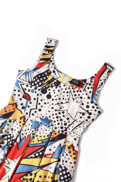 Close up up view of Pop Art Explosion Swing Dress