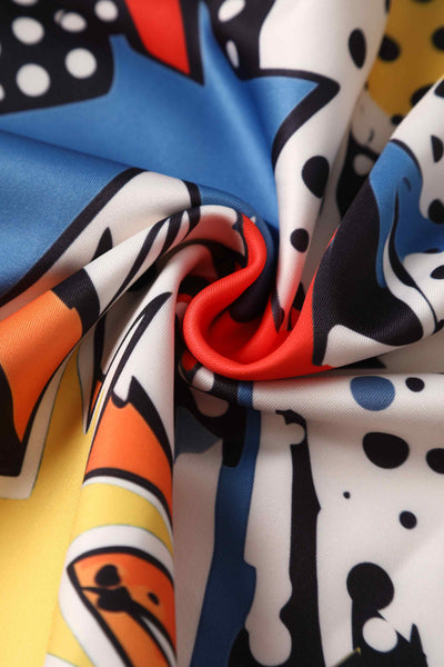 Close up up view of Pop Art Explosion Swing Dress