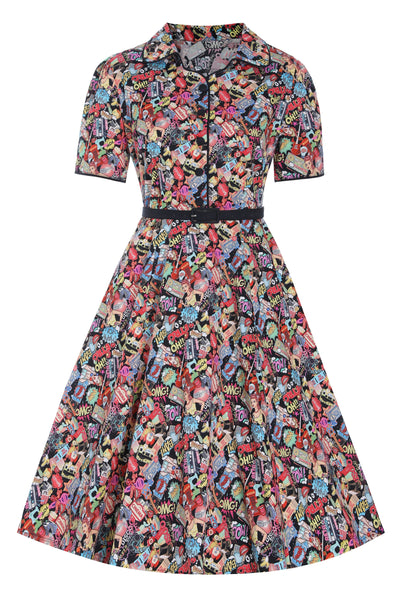 Front view of Pop Art Shirt Dress