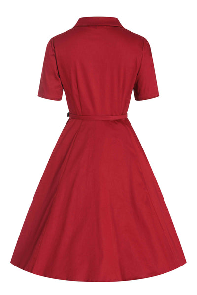 Back view of Retro Red Shirt Dress