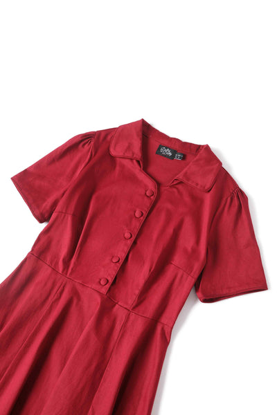 Close up view of Retro Red Shirt Dress