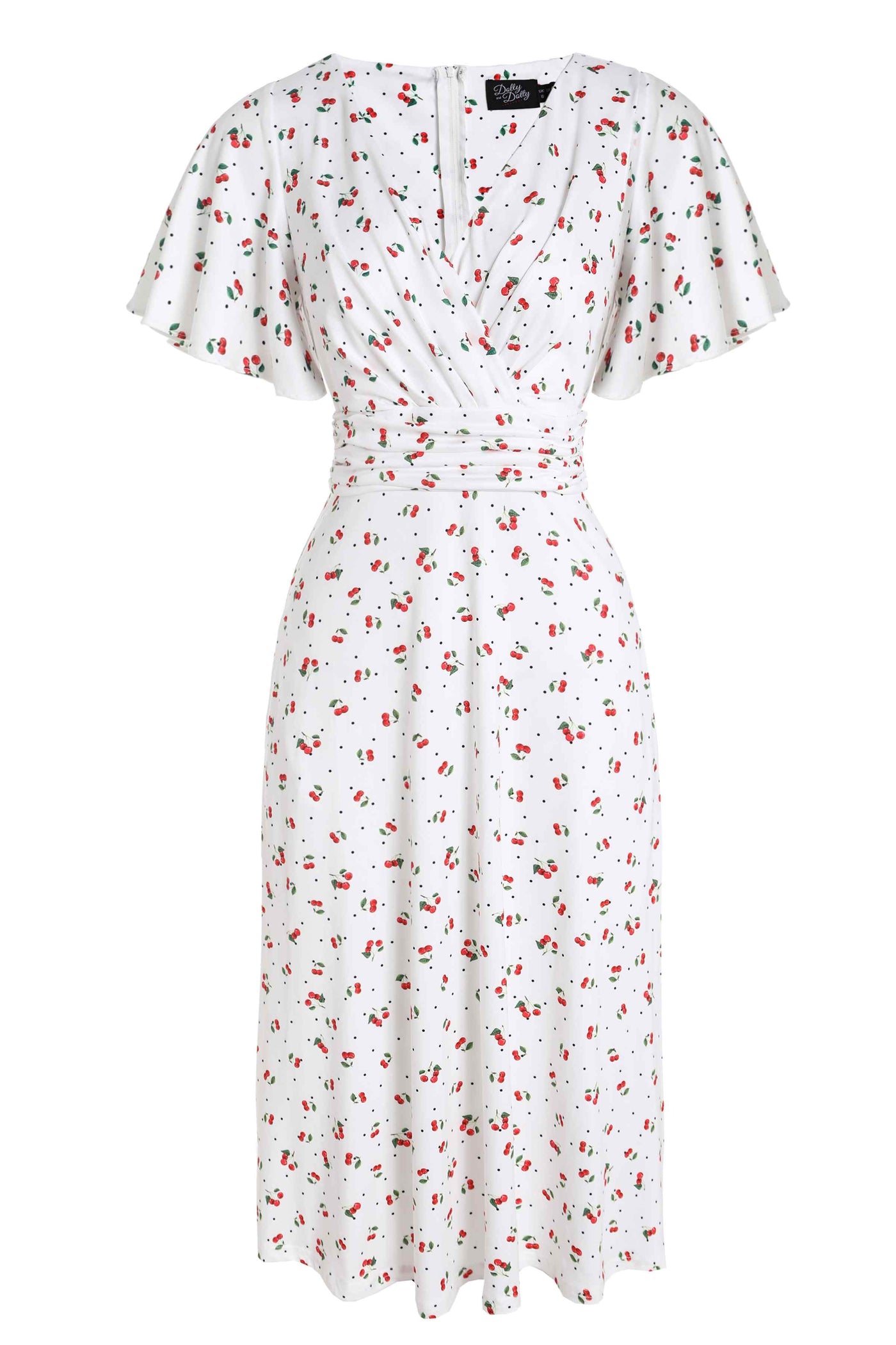 Cherry White Crossover Bust Dress