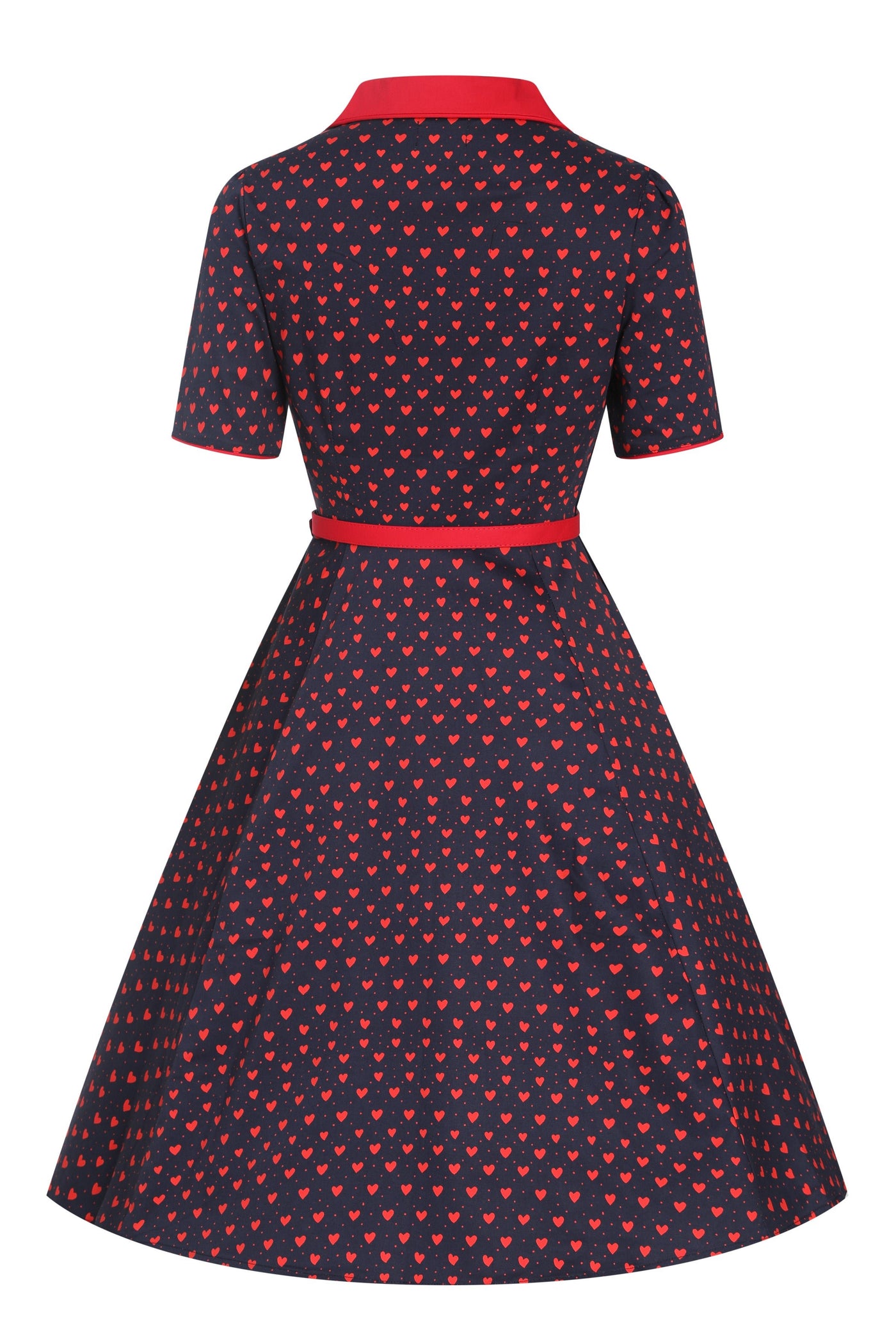 Back view of Rockabilly Heart Shirt Dress