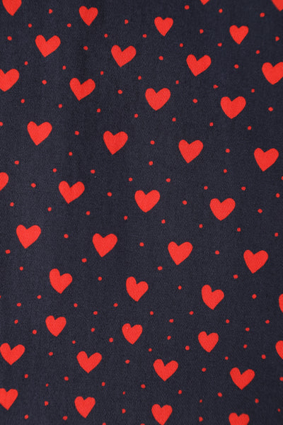 Close up view of Rockabilly Heart Shirt Dress