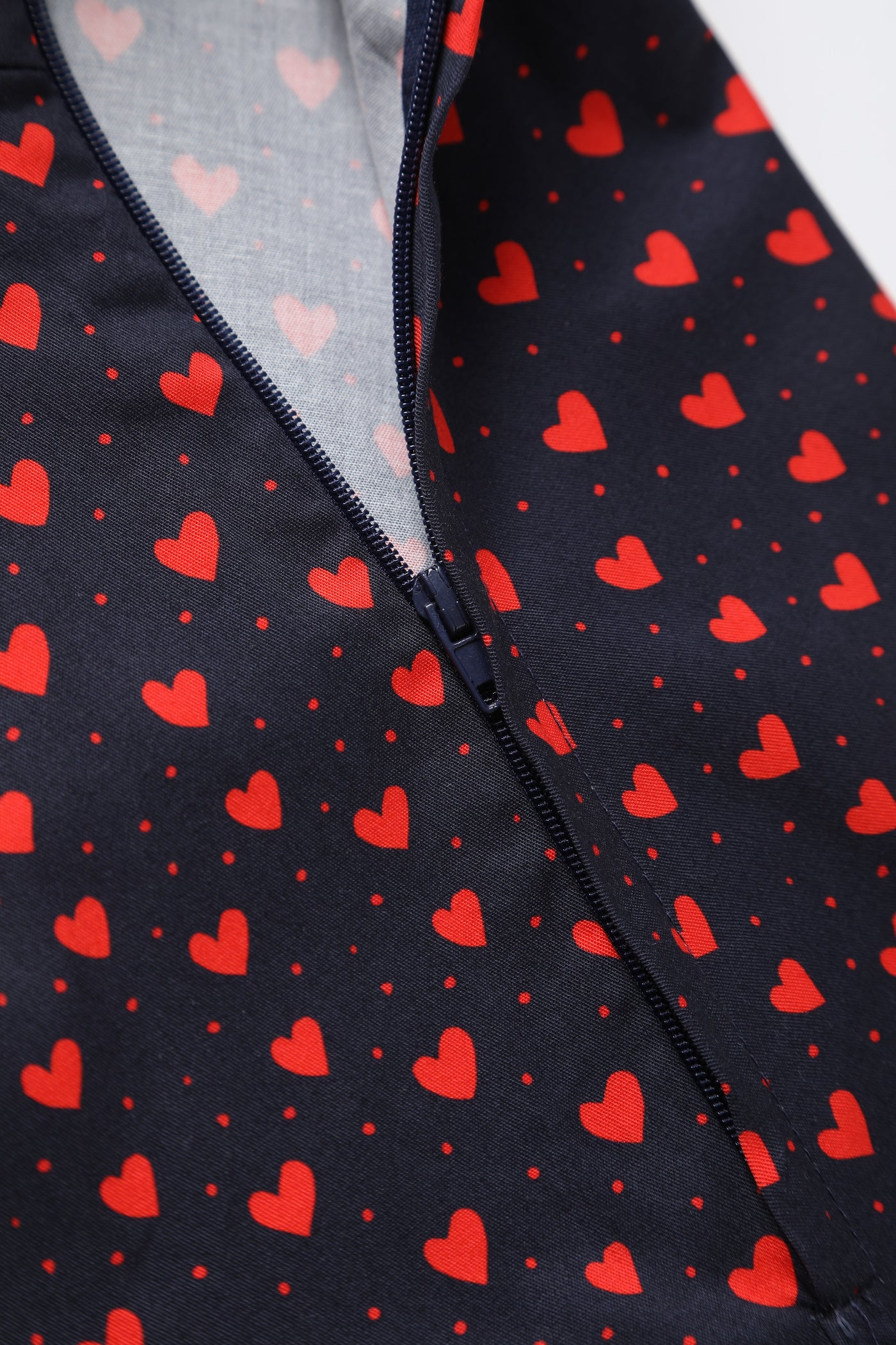 Close up view of Rockabilly Heart Shirt Dress