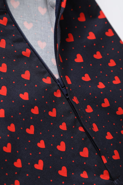 Close up view of Rockabilly Heart Shirt Dress