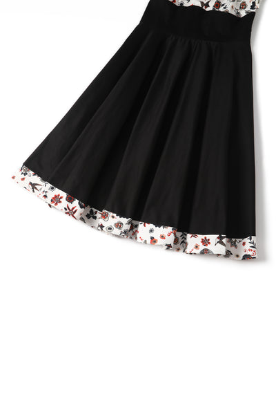 Close up view of Rockabilly Old School Tattoo Roll Collar Dress