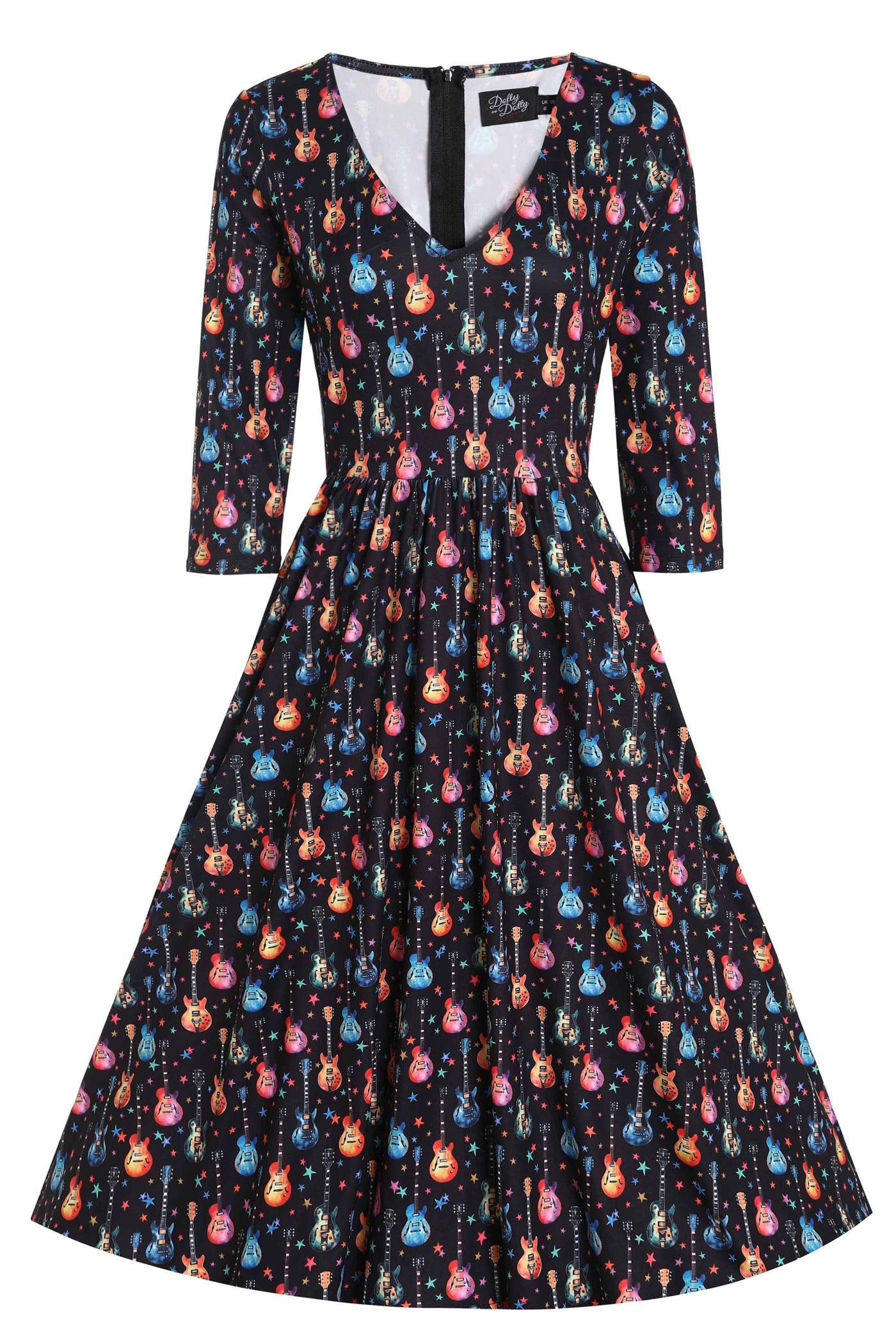 Front view of Rockstar Black Long Sleeved Dress