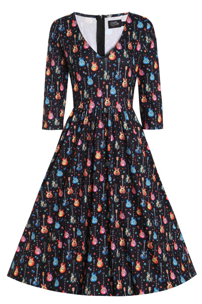 Front view of Rockstar Black Long Sleeved Dress