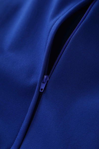 Close up view of Royal Blue Off Shoulder Dress